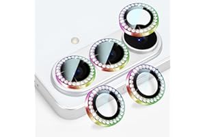 EasEasy Compatible for Samsung S26 Lens Camera Protector Glitter, Bling Diamond 9H Tempered Glass [ Strong Adsorption & Case-
