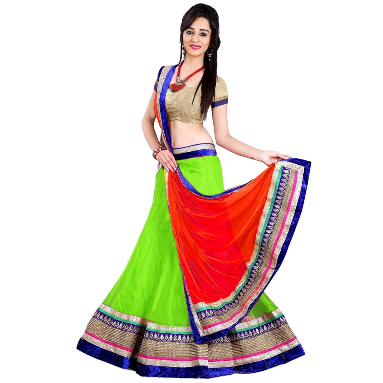 nine street store velvet & net lehenga choli