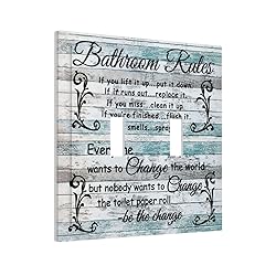 Wood Bath Bathroom Rules 2 Gang Double Toggle Light