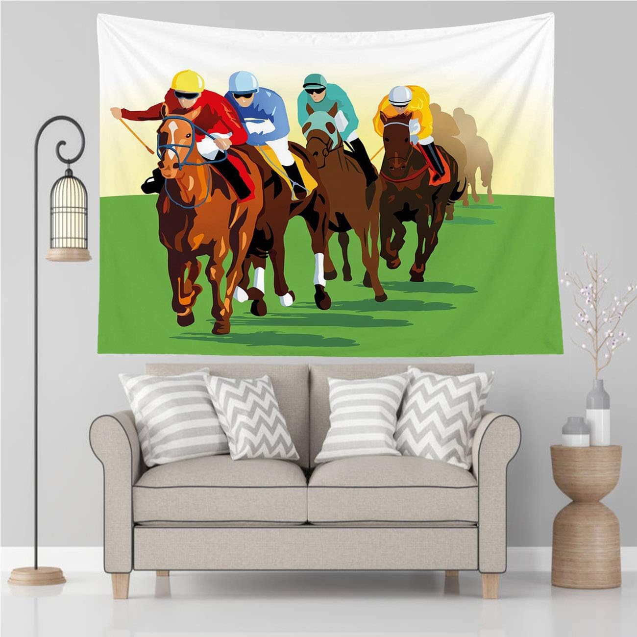 Vikes Horse Tapestry,Horse Decor Colorful and