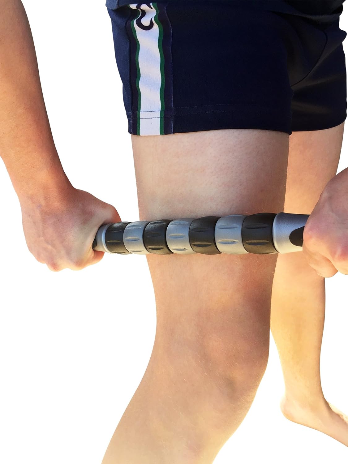 Elite Massage Roller Stick Targets Sore, Tight Leg Muscles to Prevent Cramps and Release Tension. It's Sturdy, Lightweight, Smooth Rolling and Thankfully This Lifesaver has Comfortable Handles.Silver: Sports & Outdoors