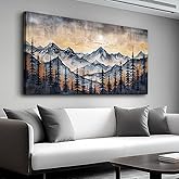 QIYILEXWART Canvas Wall Art For Living Room Wall Decor For Bedroom Office Wall Decoration Mountain Landscape Painting Abstract Pictures Artwork Room Aesthetic Home Decor 20x40 In