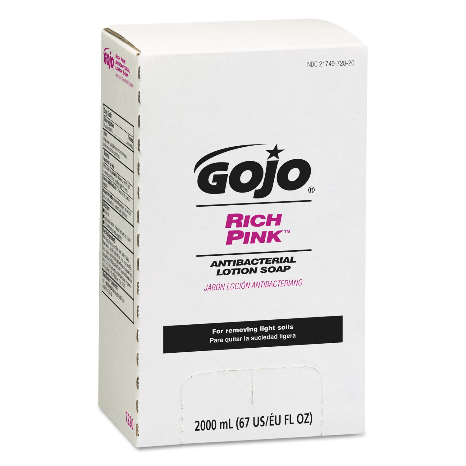 Photo 1 of GOJO RICH PINK Antibacterial Lotion Soap, 2000 mL Lotion Soap Refill PRO TDX Push-Style Dispenser (Pack of 4) - 7220-04