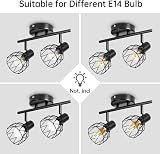 Dehobo Adjustable Spot Light Fittings E14 Matt Black Wire Cage Ceiling Wall view 6