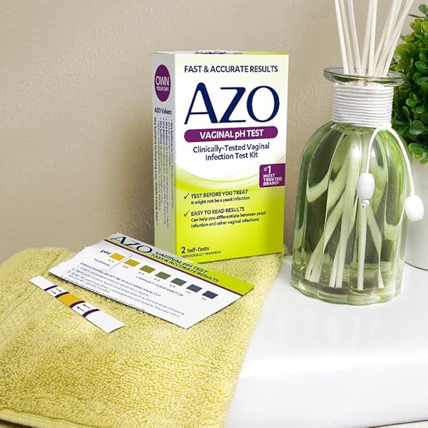 AZO VAGINAL PH TEST KIT, CLINICALLY-TESTED VAGINAL INFECTION TEST KIT, FSA/HSA ELIGIBLE, FAST & ACCURATE RESULTS, FROM THE #1 MOST TRUSTED URINARY HEALTH BRAND, 2 SELF-TESTS