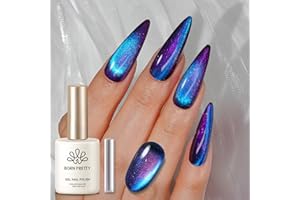 BORN PRETTY Cat Magnetic Eye Gel Nail Polish,Night Purple Magnetic Gel Polish Blueberry Cat Magnetic Eye Gel Manicure Nail Art DIY 15ml