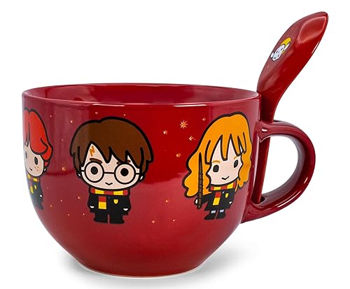 Silver Buffalo Harry Potter Chibi Characters 24-Ounce Ceramic Soup Mug With  Spoon | Bowl For