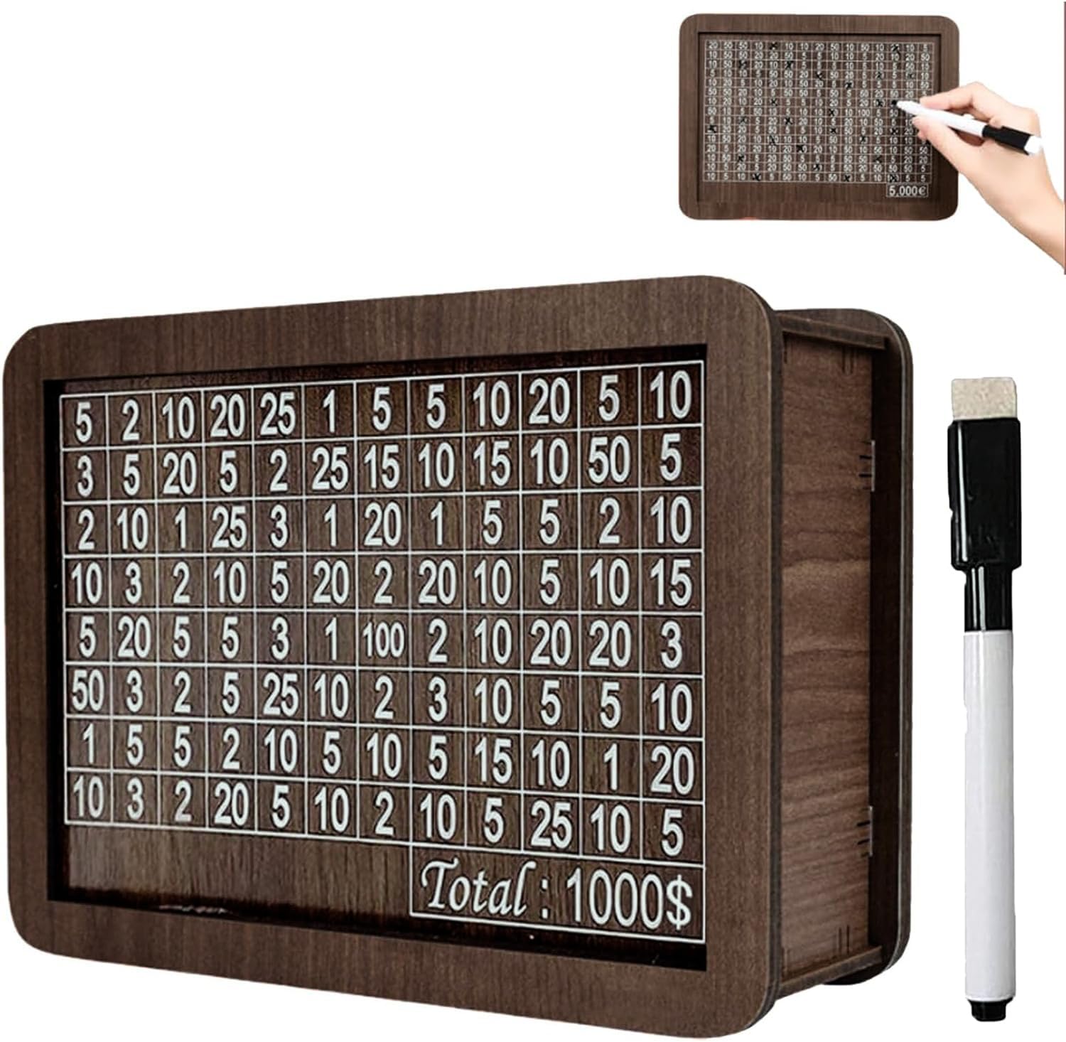 Cash Vault Wooden Savings Box,Piggy Bank for Adults Kids,3D Puzzle Coin Bank with Counting Target,Timber Savings Goals for Boys Grils Money Box (10000 Dollar)