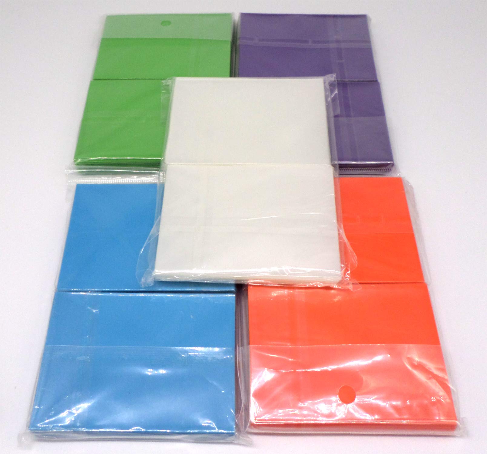 docsmagic.de 5 x 100 Double Mat Card Sleeves Standard Size 66 x 91 - Clear Light Blue Light Green Purple Orange - PKM MTG