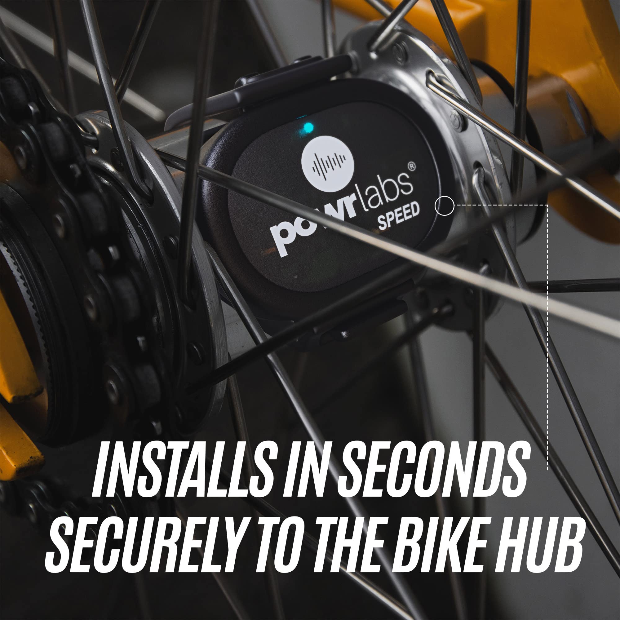 POWR LABS Bike Speed Sensor, Bike Sensor Bluetooth, ANT+ Speed Sensor Bike, Spin Bike Speed Sensor Compatible with Garmin Bike Computers, Wahoo, Zwift, Trainer Road & Polar Apps