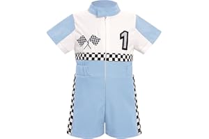 IMEKIS Baby 1st 2nd Birthday Outfit Boy Girl Race Car One Piece Jumpsuit Halloween Cake Smash Photo Shoot