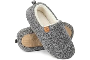 EverFoams Women's Soft Curly Comfy Full Slippers Memory Foam Lightweight House Shoes Cozy Warm Loafer with Polar Fleece Linin