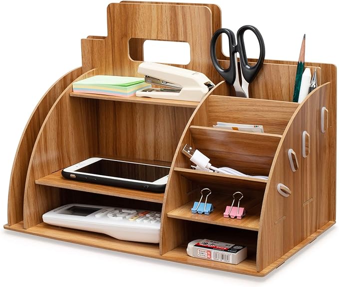 Tonsmile Schreibtisch-Organizer aus Holz für den Schreibtisch: Amazon
