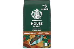 Starbucks Ground Coffee, Medium Roast Coffee, House Blend, 100% Arabica, 1 bag (18 oz)