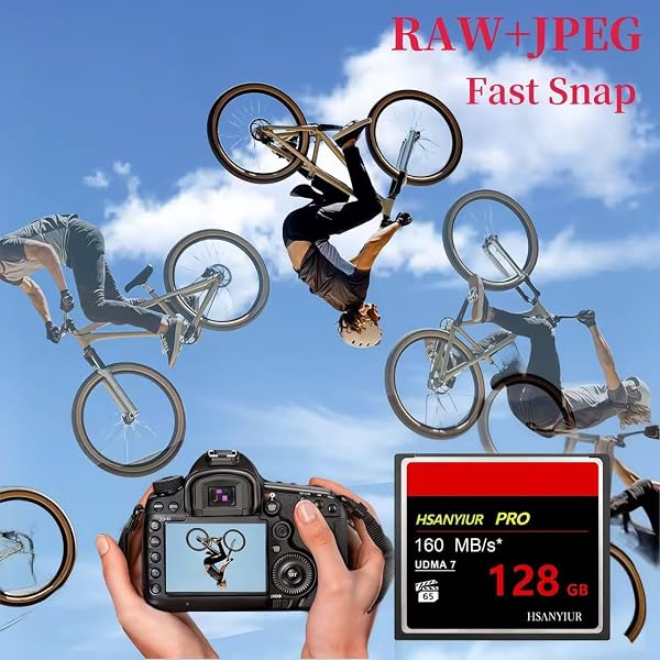 HSANYIUR 128GB UDMA SPEED UP TO 160MB/S,ORIGINAL CF CARD CAMERA MEMORY CARD