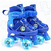 Nattork Kids Roller Skates for Kids Boys Girls, 4 Sizes Adjustable Quad Skates with All Light up Wheels - Birthday Gift for Outdoor Indoor Sports