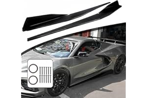 SOSEGA Side Skirts Compatibility with Corvette C8 Stingray & Z51 2020-2023, 5VM Style Exterior Side Skirt Extension Lip Panels Splitter (Carbon Fiber Print)