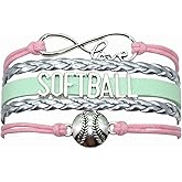 Vikitoriously Softball Bracelet Infinity Love Softball Charm Bracelet Jewelry For Women, Men, Adult Softball Lovers, Fans, Softball Team, Player Themed Jewelry Bulk
