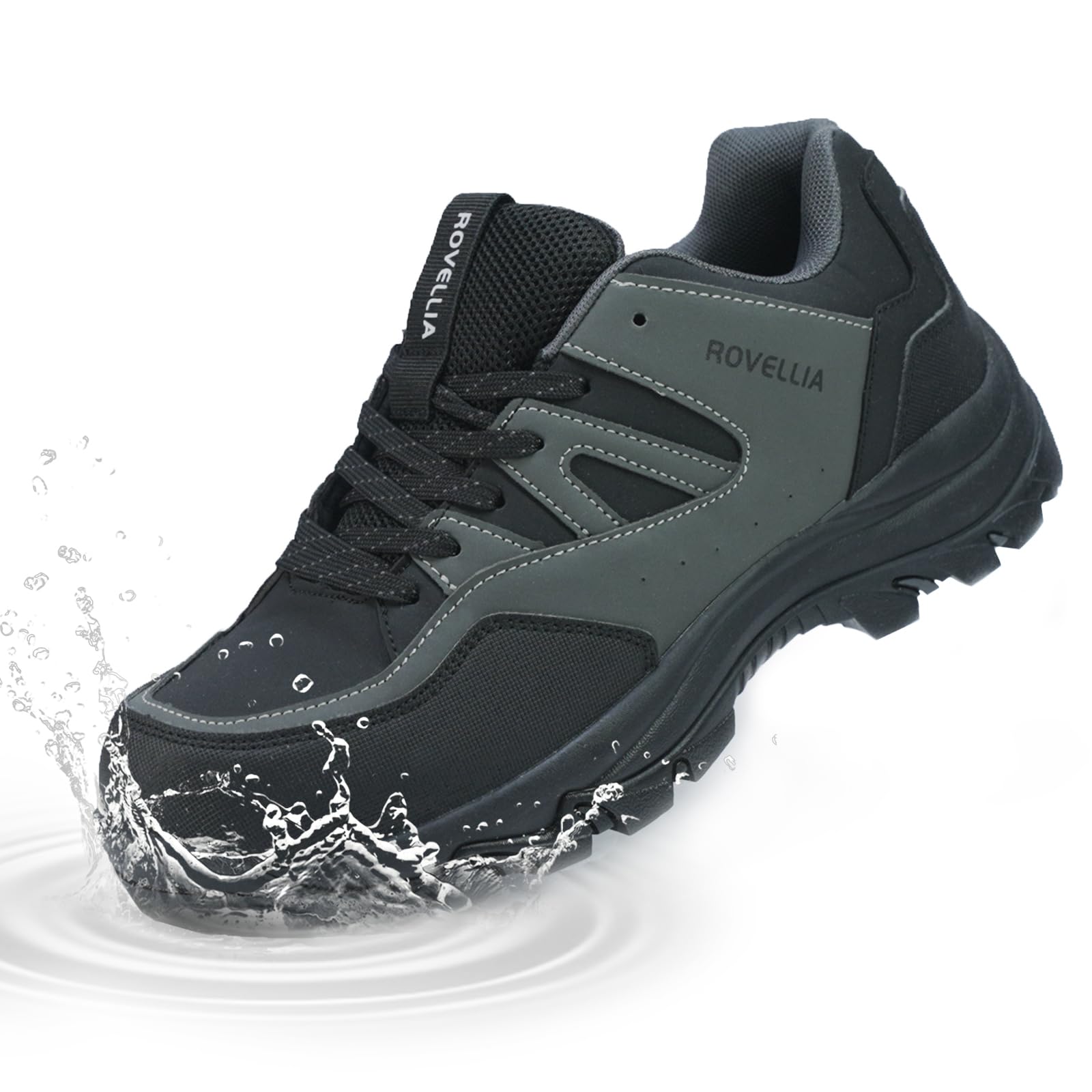 Photo 1 of ROVELLIA Waterproof Shoes for Women Wide Width Non Slip Work Shoes Chefs Food Service Water Resistant Sneakers Lightweight Slip Resistant Fashion Footwear for Nurse?Black 41?