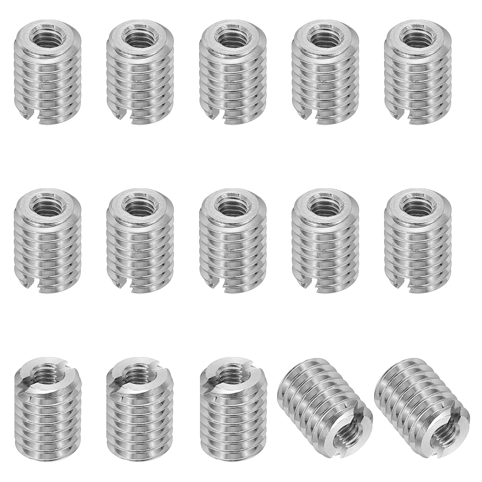 PATIKIL 316 Stainless Steel Thread Adapters Sleeve Reducing Nut, 15 Pcs M6 x 1 Male to M3 x 0.5 Female Repairing Insert Nut Screw Reducer Conversion Fastener 8mm