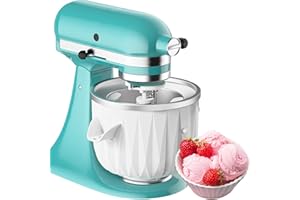 Ice Cream Maker Attachment for KitchenAid Stand Mixer, Compatible with 4.5 Qt and Larger Stand Mixer,2 Quart Frozen Yogurt Ice Cream & Sorbet Gelato Maker Attachment by Coolcook