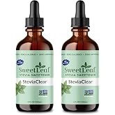 SweetLeaf Stevia Drops Liquid Sweetener, SteviaClear - 4 Fl Oz, Pack of 2 | Unflavored Sweet Drops, Organic Stevia Leaf Extract, Zero Calorie, No Erythritol, Sugar Substitute, With Dropper