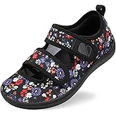 Besroad Womens Walking Shoes Wide Diabetic Shoes Adjustable Barefoot Casual Sneakers Breathable Zero Drop Arthritis Edema Sneakers Indoor Outdoor