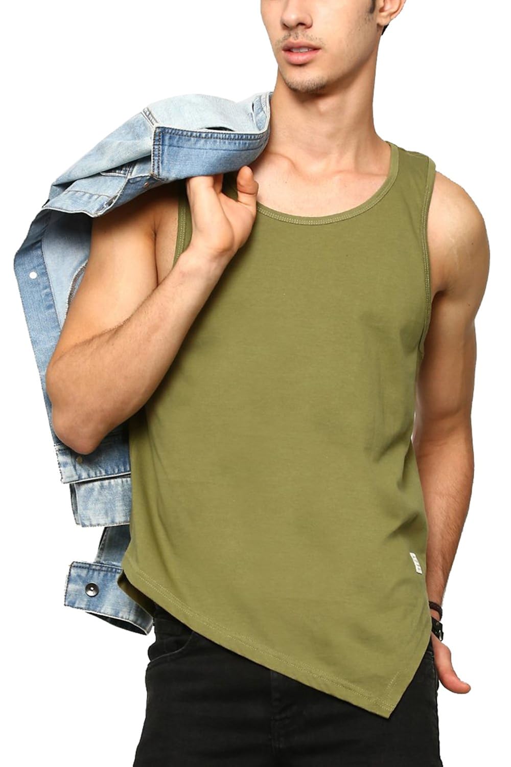 abof men's plain regular fit vest