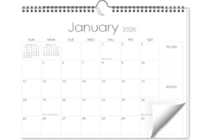 XIMDY Aesthetic Wall Calendar 2025-2026, 17 Monthly Horizontal Hanging Calendar from August 2025 to December 2026, 14.5" x 11.5" Minimalist Modern & Simple Paper Wall Calendar for School, Home, Office