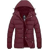 Wantdo Women's Hooded Warm Winter Coat Quilted Thicken Puffer Jacket with Removable Hood