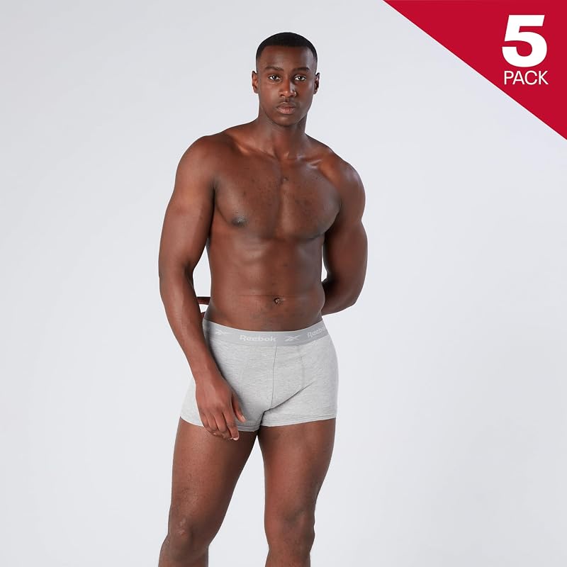Boxershorts für Herren – 5er-Pack Sport-Boxershorts, Schwarz/Weiß/Grau/Marineblau, M