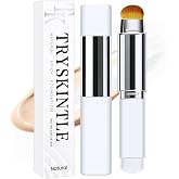 Tryskintle Korean Color Changing Foundation Stick, 2 in 1 Natural Color Foundation Stick with Brush, Long-Lasting Hydration Tone Suitable for All Skin Types (1pc)