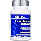 CanPrev Lion's Mane Full Spectrum Mushroom Supplement, 60 Veg Caps 2-Month Supply, Featuring Fruiting Body & Mycelium, Suppor