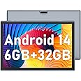 ZZB 10 inch Android 14 Tablet PC, 10.1" Android Tablets, DDR4 6GB RAM 32GB ROM 2MP+8MP Dual Camera, WiFi-6 Bluetooth 1TB Expand IPS Full HD Display Tab, 6000mAh Battery Powerful Performance Tablet.