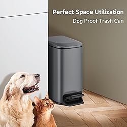 TIPGO Slim Bathroom Trash Can with Lid Soft