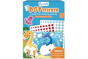 SOOVSY Art Activity - Dot It Animals, No Mess Sticker Art for Kids, DIY Craft Kits, Gifts for Girls & Boys Ages 3, 4, 5, 6, 7, Stocking Stuffer Travel Toys for Toddlers
