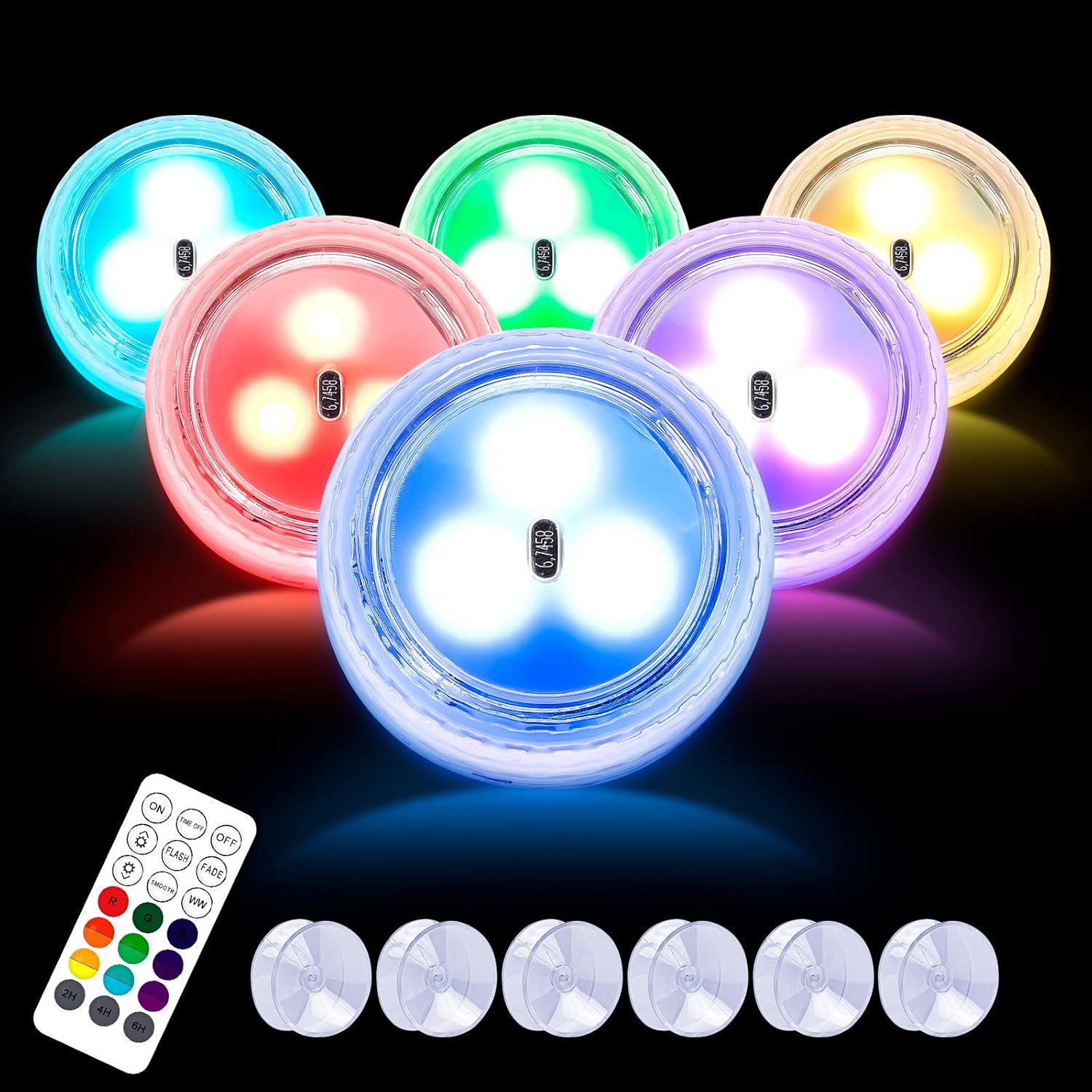 LOFTEK Mini Submersible LED Lights 6 PCS, Battery Operated