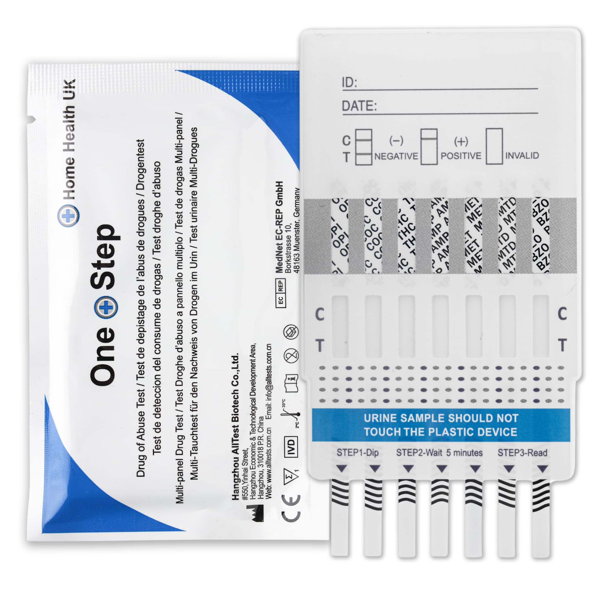 3 x Drug Test Kits - Testing 7 Drugs in 1 Test Panel - Cocaine, Heroin, Cannabis, Benzodiazepines, Methamphetamine, Methadone, Speed