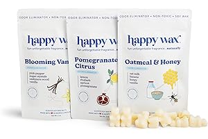 Happy Wax Odor Eliminating Scented Soy Wax Melts – Pet-Safe, Non-Toxic, Use with Wax Warmers - for Home Fragrance & Freshness
