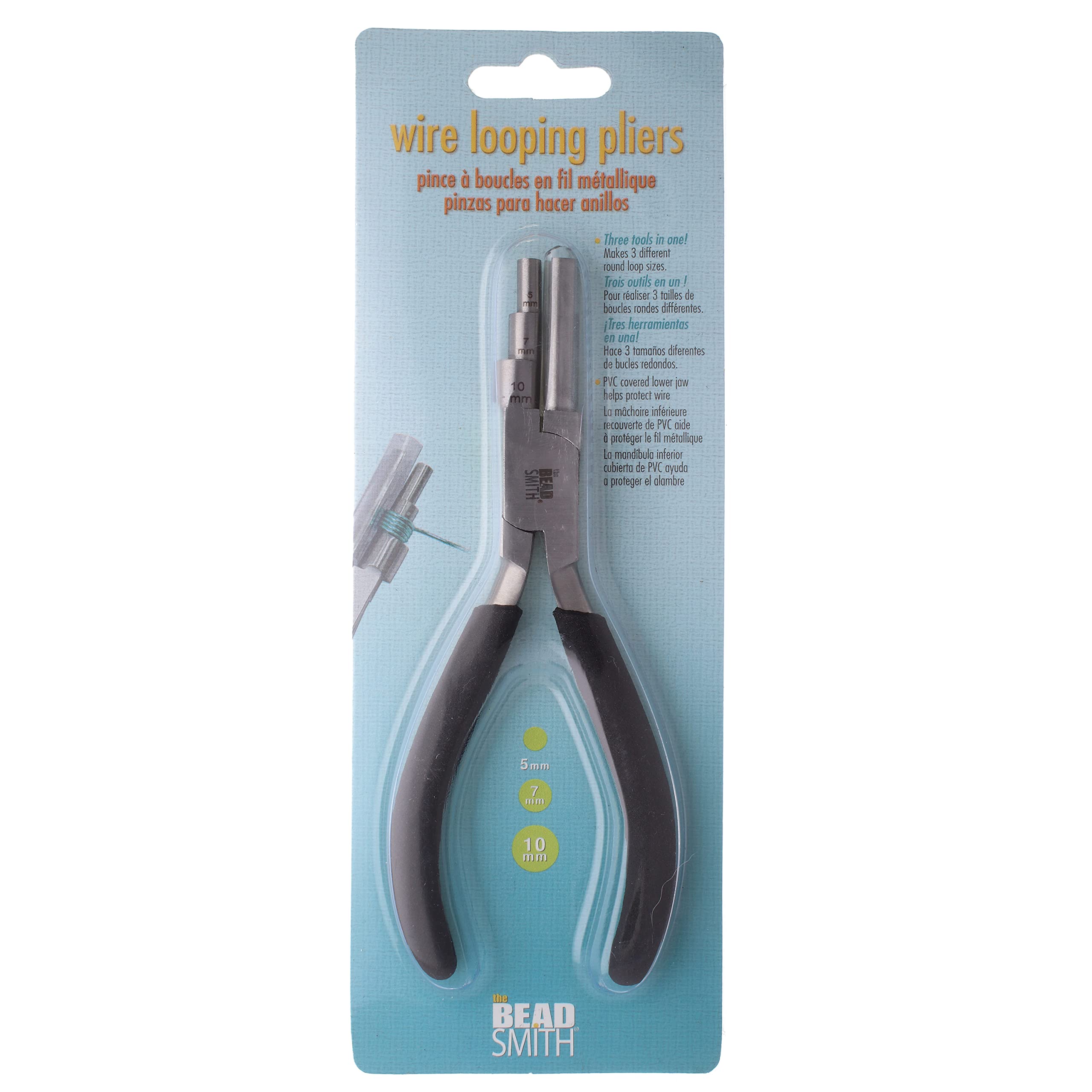 The Beadsmith Little Wrapper Pliers – Multi-Step Wrapping Tool – 5, 7 & 10mm barrels - 6 Inches Long, 1.25” Stainless Steel Jaws, Cushioned Grips – Use to Shape Rings and Make Consistent Sized Loops …