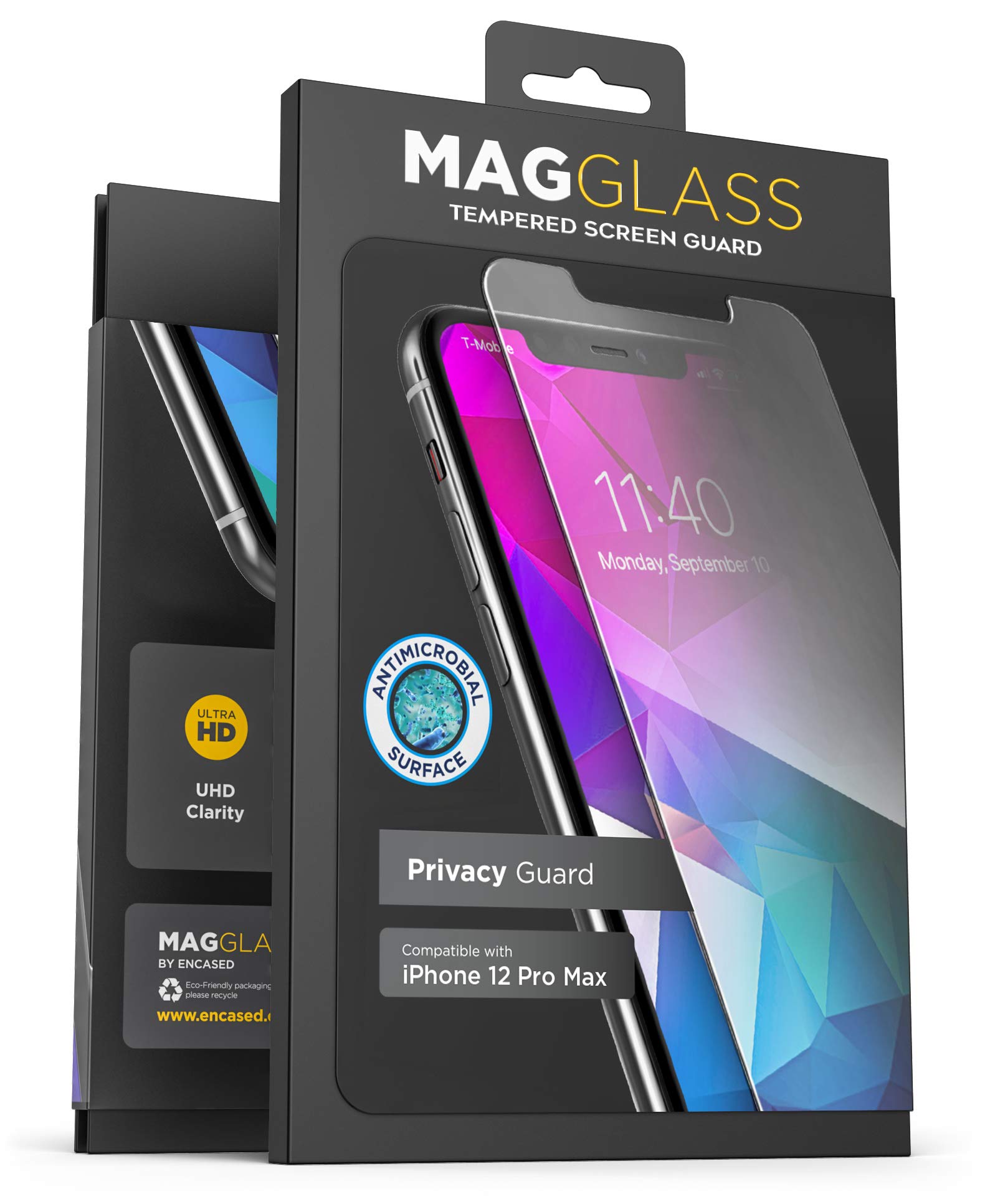 magglass iPhone 12 Pro Max Privacy Screen Protector - Anti Spy Fingerprint Resistant Tempered Glass Anti-Microbial Display Guard (Case Compatible)