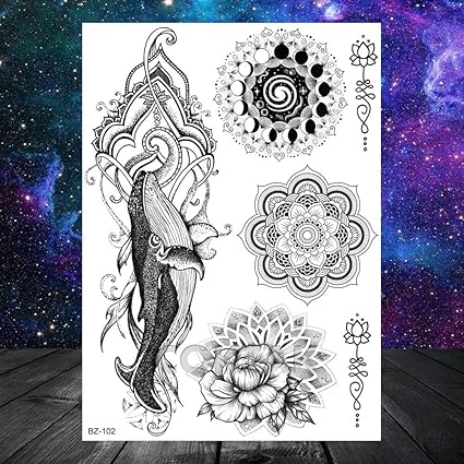 Zhuhuimin 5pcs Fleur Papillon Lion Tatouage Autocollant