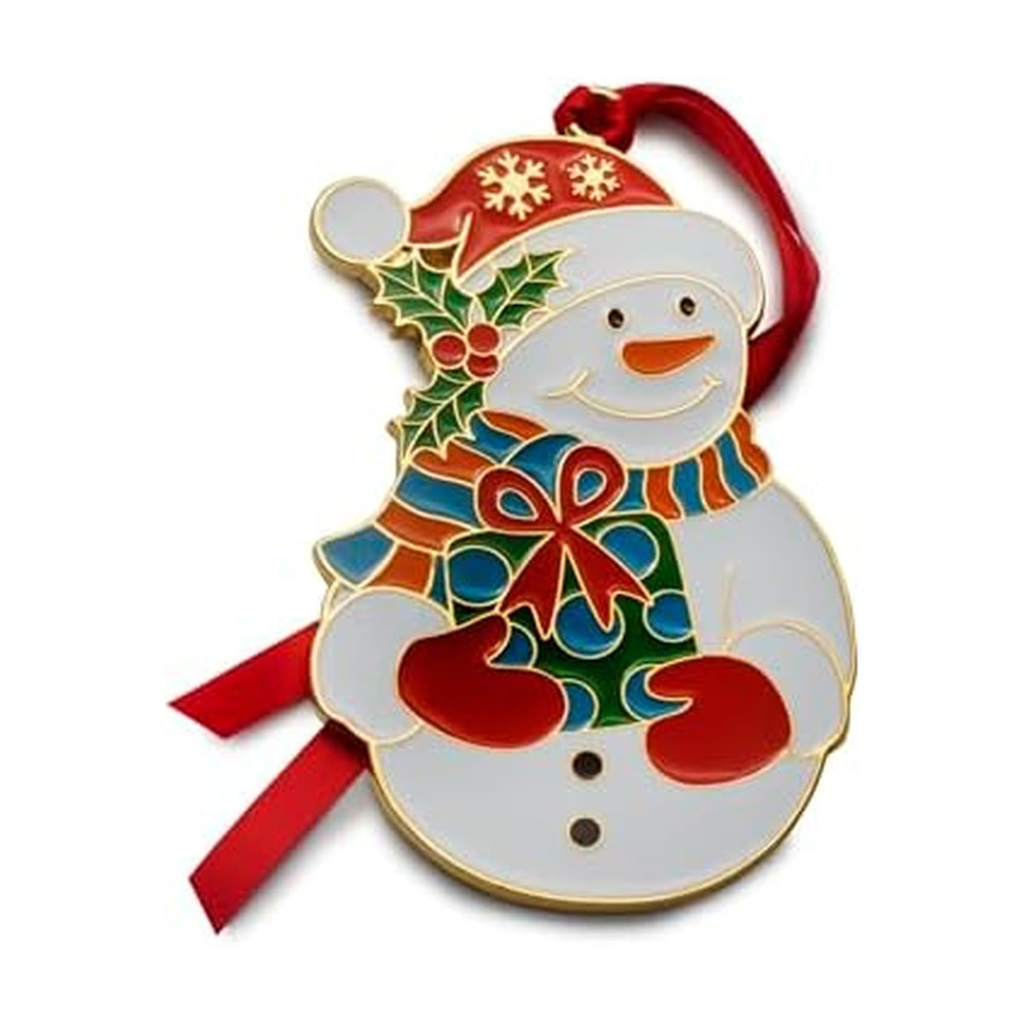 Wallace 2025 Gold Plated and Enameled Wonder of Christmas Snowman Ornament 16th Edition Image