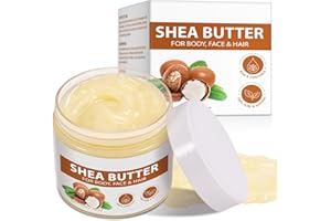 Btefls Pure Organic Shea Butter Raw, Unrefined Body & Face Butter - 100% Natural Vitamin A, E & F - Long-Lasting Hydration for Dry Skin, Hair Care, 7.8 oz