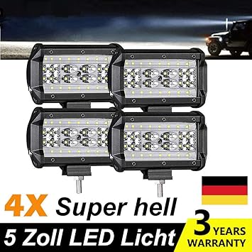4x168W LED Fernscheinwerfer Arbeitsscheinwerfer 12/24V PKW LKW SUV Auto Anhänger