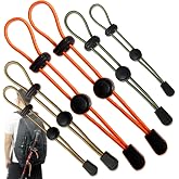 6-Pack Elastic Rope Fasteners - Backpack Accessories for Organizing Gear, Trekking Poles, or Camping Equipment (Army Green/Khaki/Orange)