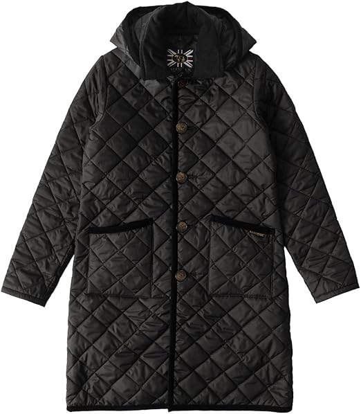 Amazon Lavenham Grinstead ラブンスターフードキルティングコート 40 L Lamp Black Ls10 コート ジャケット 通販