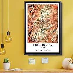 North Canton Map Poster, Ohio Map Art Poster, Map