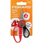 Fiskars Magic Morph Kids Scissors, Pointed Tip, Ages 4+, Ninja Design | Scissors with Safety Edge Blades for School or Crafting, Ergonomic Handles, Back to School Supplies, Image Moves when Tilted