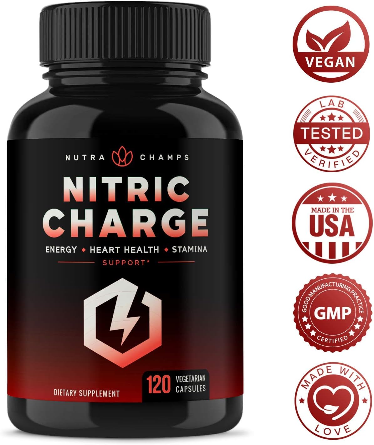 Nitric Oxide Supplement with L Arginine, Citrulline Malate, AAKG, Pine Bark & Grape Seed Extract - Powerful NO Booster for Muscle Growth, Strength, Vascularity, Energy & Blood Flow- 120 Vegan Capsules: Health & Personal Care